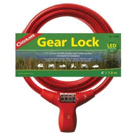 Coghlan's 1530 Gear Lock, Steel, Hi-Viz Red, Vinyl-Coated