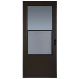 Larson Value Core 028842U Single-Vent Storm Door, 36 in W, 81 in H, Half Screen, Wood, Brown