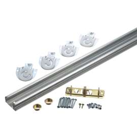 Onward 14660BC By-Pass Door Hardware Kit, 60 in L Track, Steel, Zinc, Ceiling Mounting