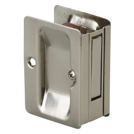 Onward 1700NBPSBC Pocket Door Pull, Steel, Brushed Nickel, 1-1/4 to 1-1/2 in Thick Door