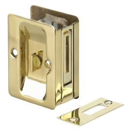 Onward 1701BPSR Pocket Door Pull, Steel, Brass, 1-1/4 to 1-1/2 in Thick Door