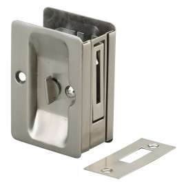 Onward 1701NBPSBC Pocket Door Pull, Steel, Brushed Nickel, 1-1/4 to 1-1/2 in Thick Door