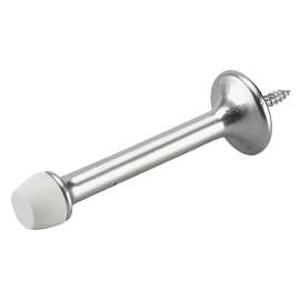 Onward 216SCR Rigid Door Stop, 31/32 in Dia Base, 3 in Projection, Metal, Chrome/Satin