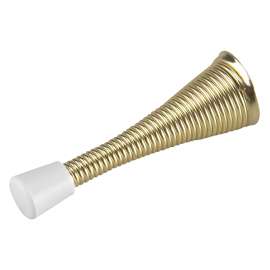 Onward 217BR Flexible Door Stop, 31/32 in Dia Base, 3 in Projection, Metal, Brass