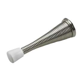 Onward 217NR Flexible Door Stop, 31/32 in Dia Base, 3 in Projection, Metal, Nickel