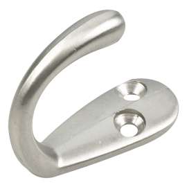 Onward 223NBR Single Wardrobe Hook, 5 kg, 1-Hook, 36.5 mm Opening, Metal, Brushed Nickel