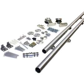 Onward 2460102SSPVC Decorative Visible Rail System, 2 m L Track, Stainless Steel, Wall Mounting