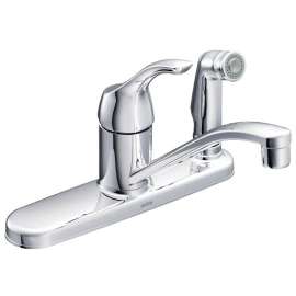 Moen Adler Series CA87554C Kitchen Faucet, 1.5 gpm, 1-Faucet Handle, Stainless Steel, Chrome Plated, Deck Mounting