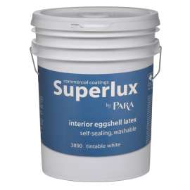 PARA Superlux 3800 3890-20 Interior Paint, Eggshell, White, 5 gal Pail