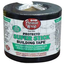 Protecto Wrap 602-412 Super Stick Building Tape, 75 ft L, 6 in W, Aluminum/Silver, Pressure-Sensitive, Self-Adhesive
