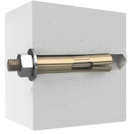 Reliable SA384MK Expansion Sleeve Anchor, 3/8 in Dia, 4 in L, 273 kg Ceiling Mount, 341 kg Wall Mount, Steel, Zinc