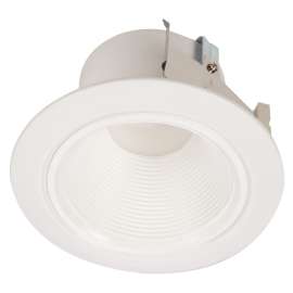 HALO RL4 Series RLD4069301EWHR Baffle Trim, 4 in Dia Recessed Can, Aluminum Body, White, Matte