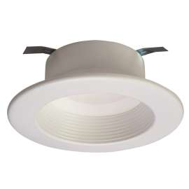 HALO RL4 Series RL4069BLE40AWHR Downlight, 8 W, 120 to 277 V, LED Lamp, Aluminum, Matte White Baffle