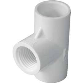 GENOVA 300 Series 31455 Pipe Tee, 1/2 in Run, Slip Run Connection, 1/2 in Branch, Slip Joint x FIP Branch Connection