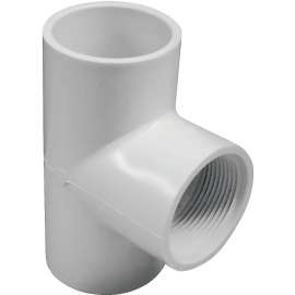 GENOVA 300 Series 31454 Pipe Tee, 1-1/4 in Run, Slip Run Connection, 1-1/4 in Branch, Slip Joint x FIP Branch Connection