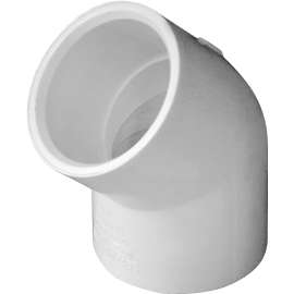 GENOVA 300 Series 30610 Pipe Elbow, 1 in Slip, 45 deg, White