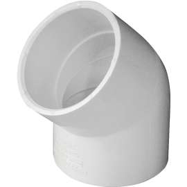 GENOVA 300 Series 30620 Pipe Elbow, 2 in Slip, 45 deg, White