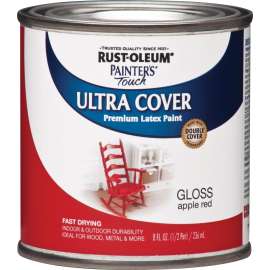 RUST-OLEUM PAINTER'S Touch 1966730 Brush-On Paint, Gloss, Apple Red, 0.5 pt Can