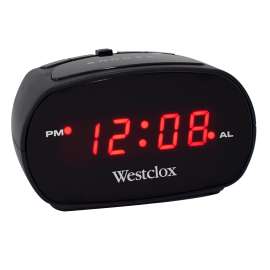Westclox 70044A Electric Alarm Clock, 0.6 in Display, LED Display