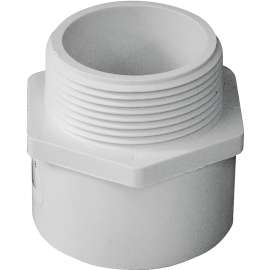 GENOVA 300 Series 30415 Pipe Adapter, 1-1/2 in Slip, 1-1/2 in MIP, White