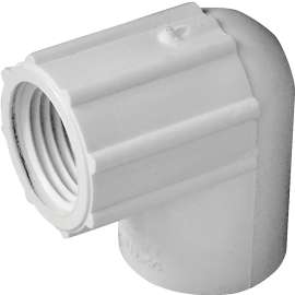 GENOVA 300 Series 33905 Elbow, 1/2 in Slip, 1/2 in FIP, 90 deg, White