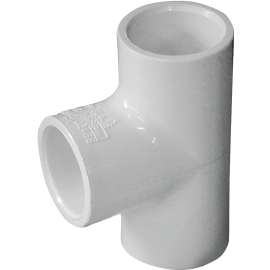 GENOVA 300 Series 31405 Pipe Tee, 1/2 in Run, Slip Run Connection, 1/2 in Branch, Slip Joint Branch Connection, White