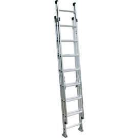 WERNER D1516-2 Extension Ladder, 16 ft H Reach, 300 lb, Aluminum