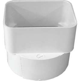 GENOVA 400 Series 45344 Downspout Adapter, 3 x 4 x 4 in, PVC, White