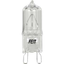 Feit Electric BPQ25/G9/CAN Halogen Bulb, 25 W, G9 Lamp Base, JCD T4 Lamp, 3000 K Color Temp, 2000 hr Average Life