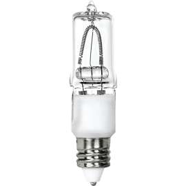 Feit Electric BPQ75/CL/MC/CAN Halogen Bulb, 75 W, Candelabra E11 Lamp Base, T4 Lamp, 3000 K Color Temp