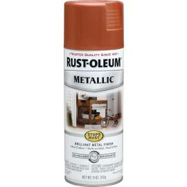 RUST-OLEUM STOPS RUST 7273830 Metallic Spray Paint, Metallic, Copper, 11 oz, Aerosol Can