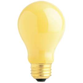Feit Electric 60A/Y/2/CAN Incandescent Bulb, 60 W, A19 Lamp, Medium E26 Lamp Base, Yellow Light