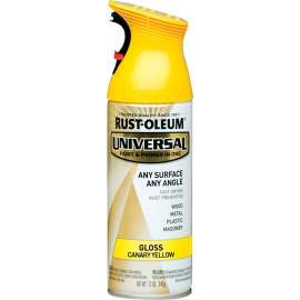 RUST-OLEUM UNIVERSAL 245213 Gloss Spray Paint, Gloss, Canary Yellow, 12 oz, Aerosol Can