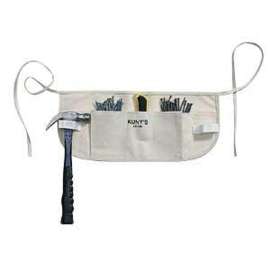 Kuny's AP503 Work Apron, One Size Waist, Canvas/Cotton/Polypropylene, White, 5-Pocket