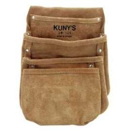 Kuny's Tool Works Series DW1024 Drywall Pouch, 4-Pocket, Leather, Beige