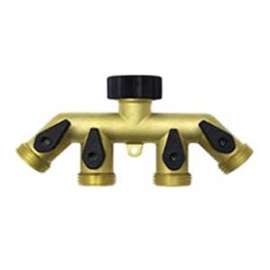 GARDENA RW-99009S Tap Hose Connector Swivel, 4-Port/Way, Brass