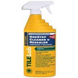 CUSTOM TileLab CTLOSQT-3 Floor Cleaner and Resealer, 1 qt Bottle, Liquid, Citrus, Clear