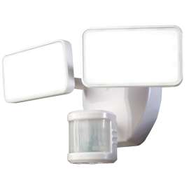 Heath Zenith HZ-5835-WH Motion Activated Security Light, 120 VAC, 300 W, LED Lamp, 2000 Lumens Lumens, 5000 K Color Temp