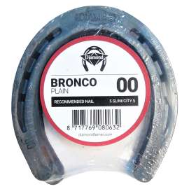 Diamond Farrier 00PLAINPR Bronco Plain Horseshoe, 5/16 in Thick, 00, Steel