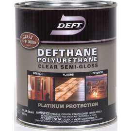 PPG Defthane 023-04 Polyurethane, Semi-Gloss, Liquid, Amber, 1 qt, Can