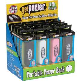 GetPower GP-DIS-PWR-PACK Power Bank, Black/Pink/White