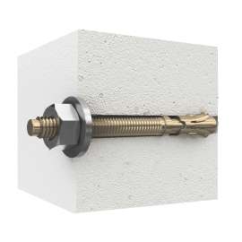 Reliable WAZ385MK Wedge Anchor, 3/8 in Dia, 5 in OAL, Steel, Zinc