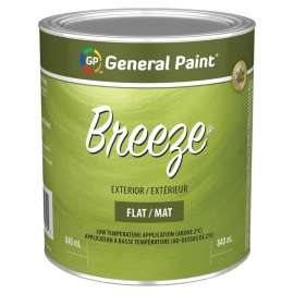 General Paint Breeze 70-054-14 Exterior Paint, Flat, Clear Base, 1 qt