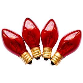 Hometown Holidays 19152 Replacement Bulb, 5 W, Candelabra Lamp Base, Incandescent Lamp, Transparent Red Light