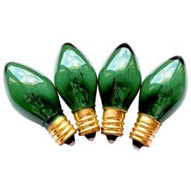 Hometown Holidays 19155 Replacement Bulb, 5 W, Candelabra Lamp Base, Incandescent Lamp, Transparent Green Light