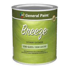 General Paint Breeze 71-010-14 Exterior Paint, Semi-Gloss, White, 1 qt