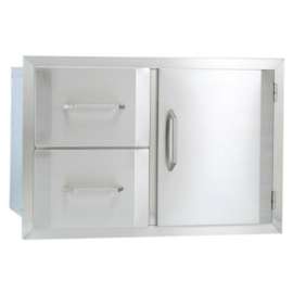 Bull UI0446 Door/Drawer Storage Combo, 20-1/4 in L, 33 in W, 22 in H, Stainless Steel