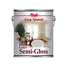 Majic Paints 8-1337-1 Interior Wall Paint, Semi-Gloss, Mist Gray, 1 gal Can