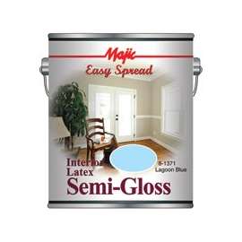 Majic Paints 8-1371-1 Interior Wall Paint, Semi-Gloss, Lagoon Blue, 1 gal Can