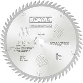 DeWALT DW71060A Circular Saw Blade, 10 in Dia, 5/8 in Arbor, 60-Teeth, Carbide Cutting Edge